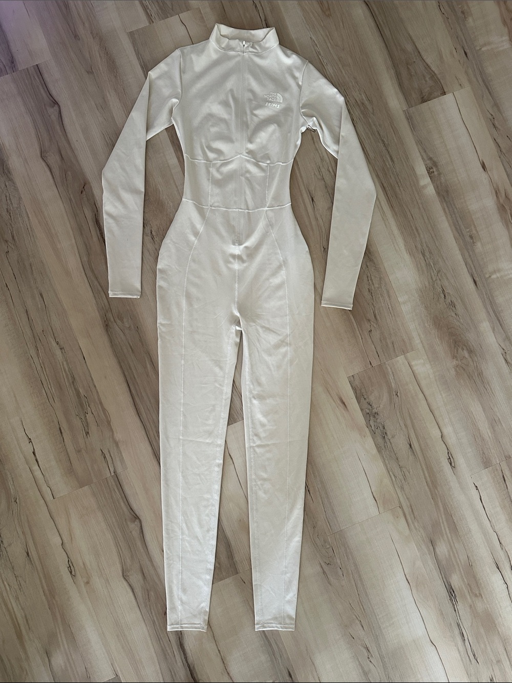 The North Face Cream Long-Sleeve Fitted Jumpsuit